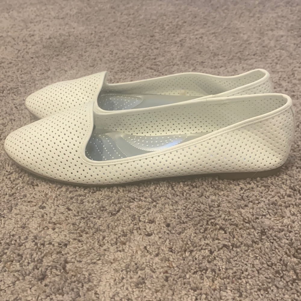 Leather white slip-ons